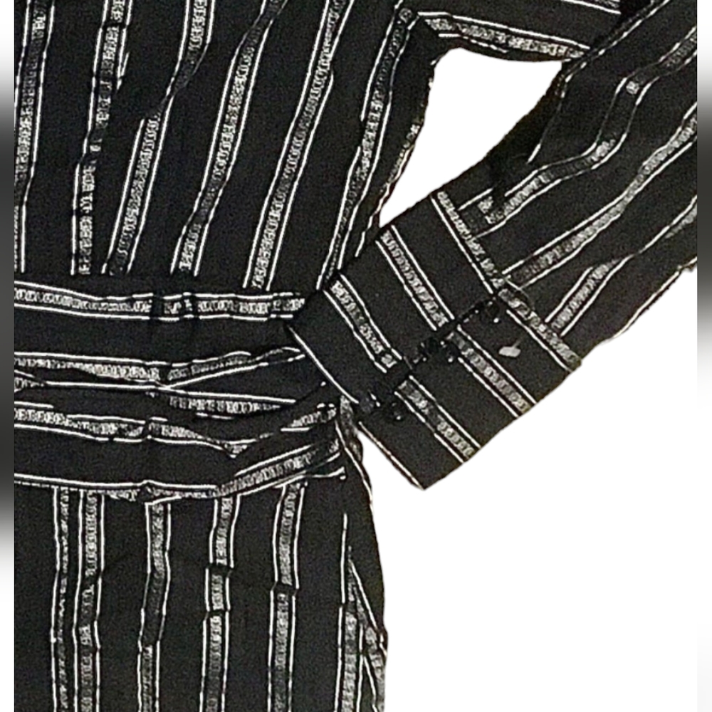 Vintage Gitano Fitted Button Down Black / Silver … - image 5